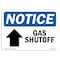 Signmission Safety Sign, OSHA Notice, 7" Height, 10" Width, Gas Shutoff (Up Arrow) Sign With Symbol, Landscape OS-NS-D-710-L-13028 - alternate 1